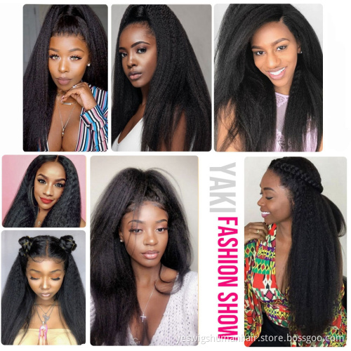 Cheap Yaki Kinky Straight Human Hair Hd Full Lace Front Wig For Black Women Raw Brazilian Virgin Human Hair Closure Wig Vendor